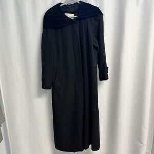 Vtg Jones New York Full Length 100% Wool Cape Coat Hooded Classic Elegant 8